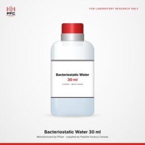 Bacteriostatic Water — 30 ml (Pfizer) research vial, Peptide Factory Canada