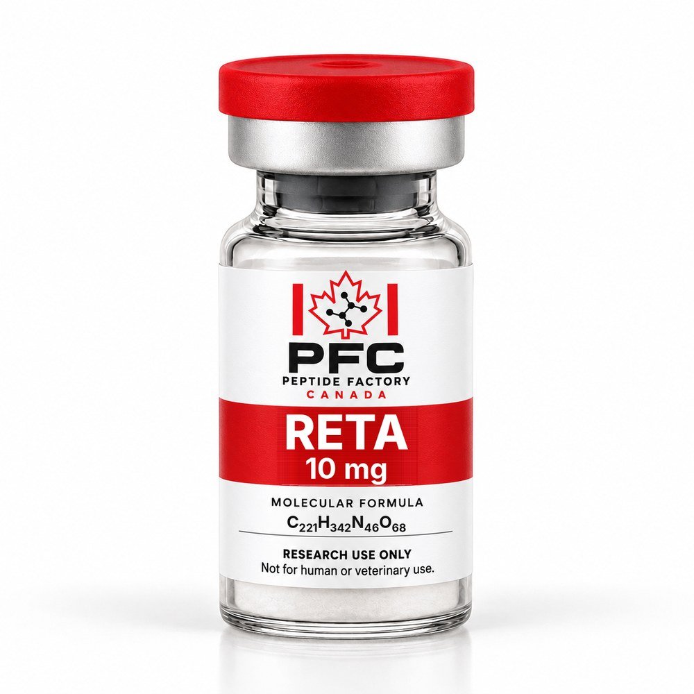 Retatrutide 10 mg research vial – PFC Peptide Factory Canada