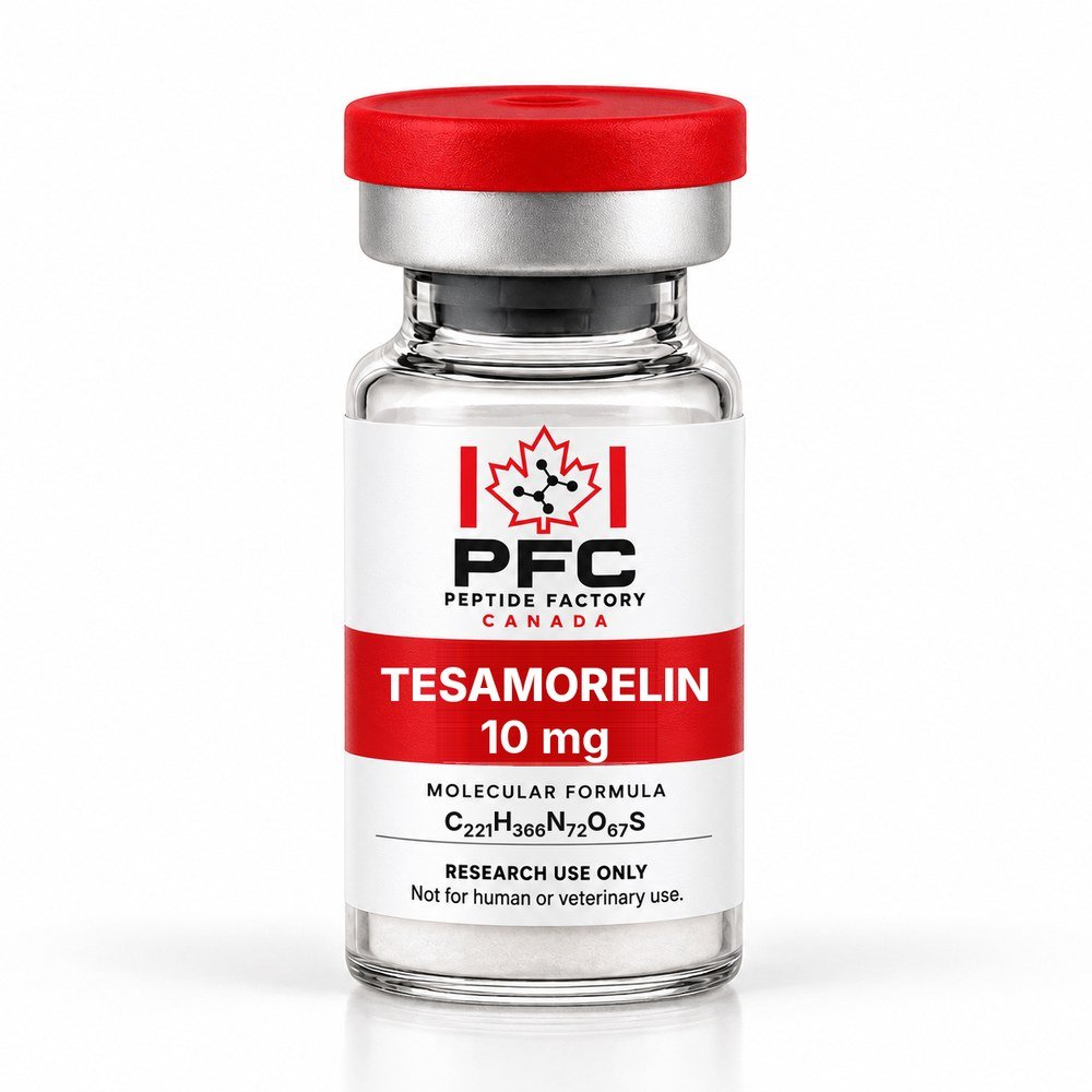Tesamorelin 10 mg research vial – PFC Peptide Factory Canada